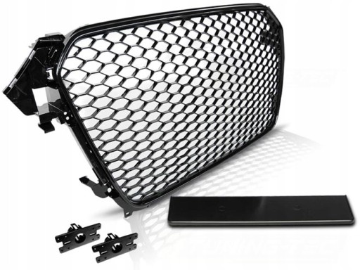 GRILL AUDI A4 B8 RS-STYLE 11-15R BLACK POŁYSK