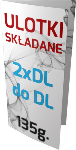 ULOTKI SKŁADANE 2xDL do DL - 2500 szt - KREDA 135g