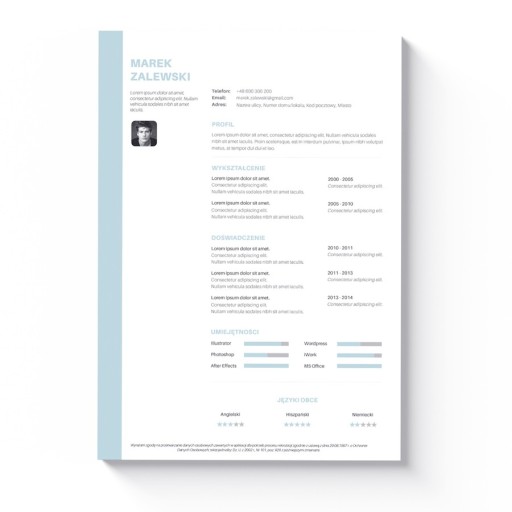 NOWOCZESNY SZABLON CV + LIST MOTYWACYJNY MS WORD