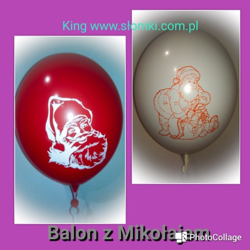 Balon Mikołaj nadruk 10 szt