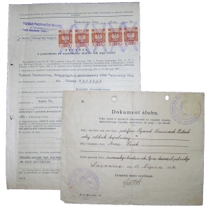 1928 LASOWICE NAKŁO ŚLĄSK PODOFICER ŚLUB KOPALNIA