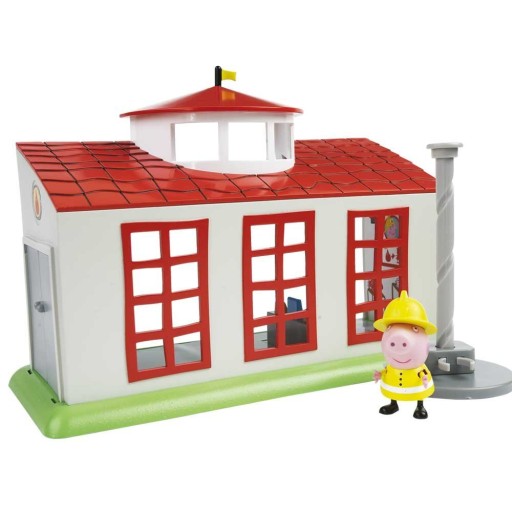 ŚWINKA PEPPA PIG REMIZA STRAŻACKA FIGURKA BIURKO