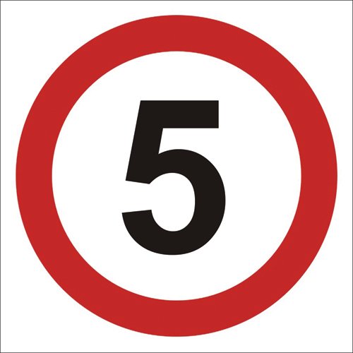 ZNAK OGRANICZENIE PRĘDKOŚCI 5 km/h 60x60 CM DIBOND