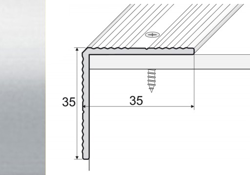 Listwa 120cm kątownik aluminium 35x35mm SREBRO A34