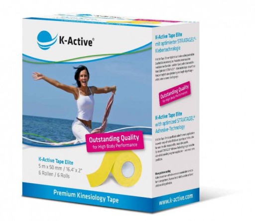 K-ACTIVE ELITE delikatne taśmy tejpy kinesiotaping SENSITIVE 5cm/5m ŻÓŁTY