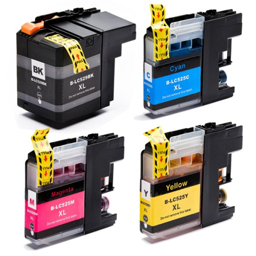 4x TUSZ DO BROTHER LC529 LC525 DCP-J100 J105 J200