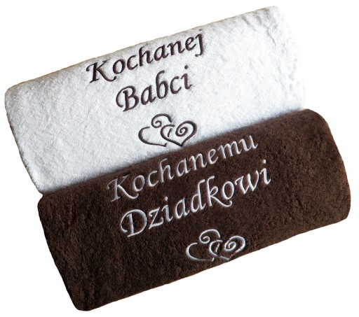 2 ręczniki z HAFT prezent DZIEŃ BABCI dla DZIADKA