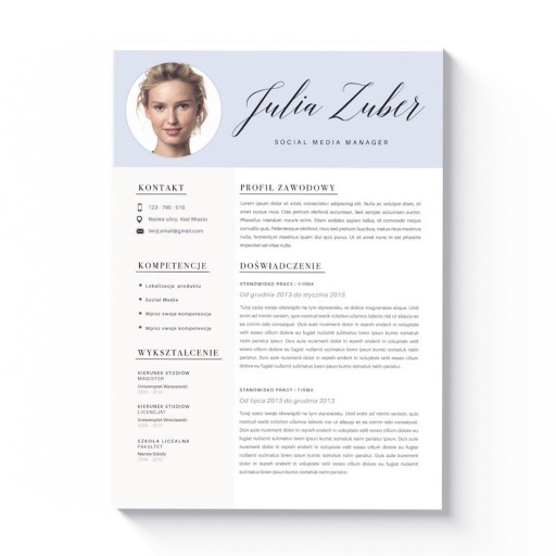 KREATYWNY SZABLON CV + LIST MOTYWACYJNY MS WORD