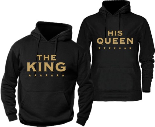 Bluza z kapturem KING QUEEN bluzy dla PAR MR MRS walentynki