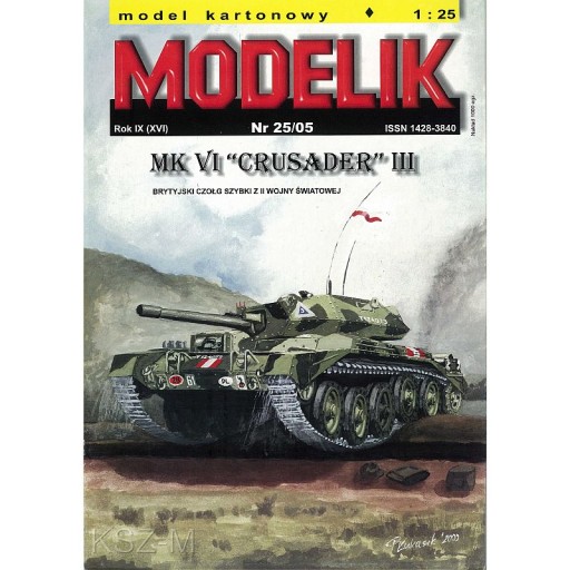 Modelik 25/05 Brytyjski czołg Crusader III 1:25