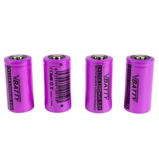 Bateria akumulatorek CR 123a 3.0 V 1200 mAh RCR 4x