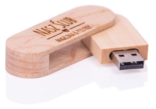 PENDRIVE DREWNIANY, PAMIĘĆ 16GB Z GRAWEREM prezent