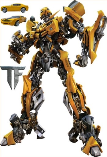 TRANSFORMERS BUMBLEBEE naklejka ścienna 100x65cm!