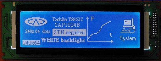 ART Nowe LCD 240x64 WHITE/BLUE-LED TOSHIBA T6963C