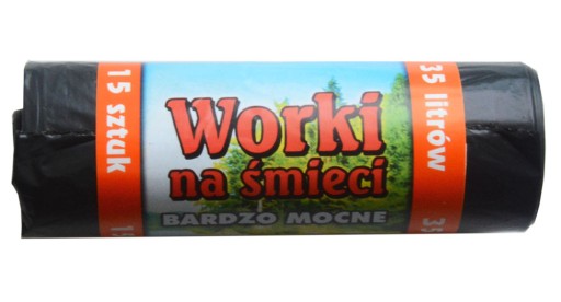 Worki na śmieci 35L BARDZO MOCNE czarne