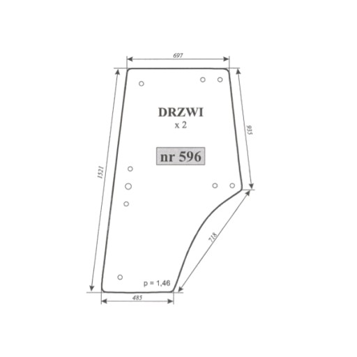 szyba drzwi prawa i lewa Zetor 7520, 7540, 8520, 8540, 9520, 9540, 10520