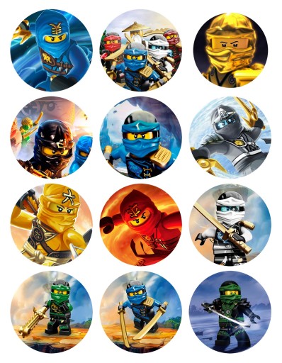 OPŁATEK NA MUFFINKI Ninjago Spinjitzu 12szt