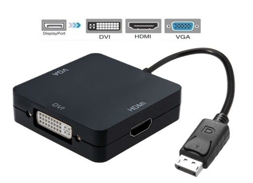 3w1 DisplayPort do DVI HDMI VGA