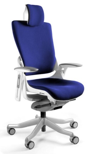 Ergonomiczny fotel biurowy WAU 2 biały ROYALBLUE