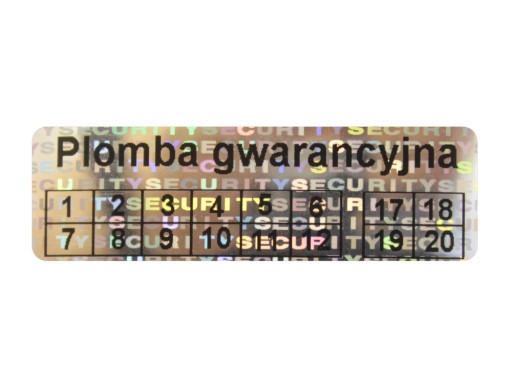 PLOMBY GWARANCYJNE STICKERY 40x12 HOLOGRAM 250SZT