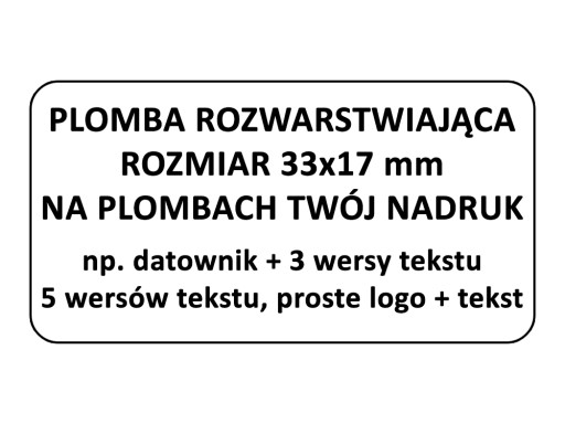 PLOMBY GWARANCYJNE Folia RZW 33x17 1000 szt.