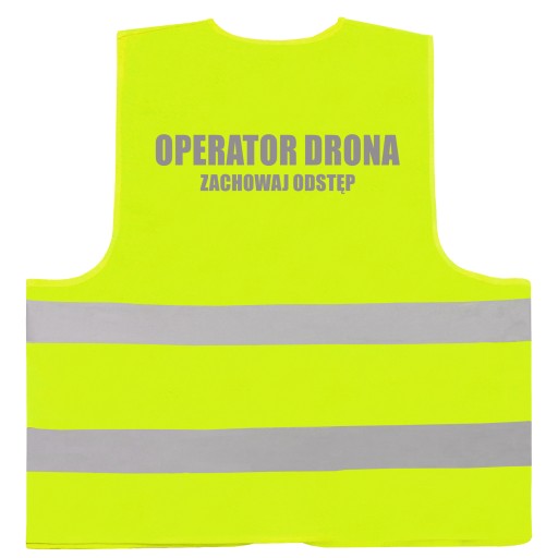 OPERATOR DRONA ŻÓŁTA KAMIZELKA DROGOWA Z LOGO - L