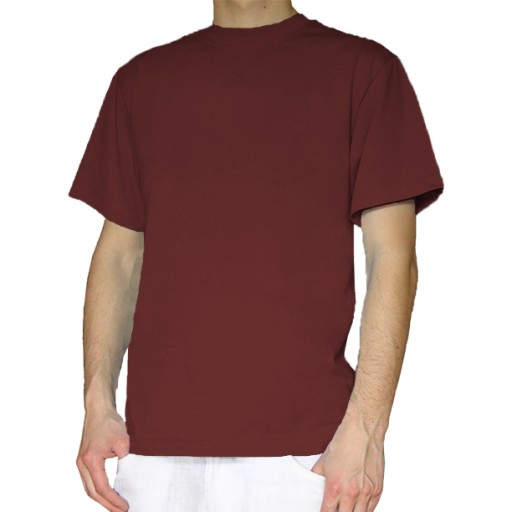 TheCo - Gładka koszulka t-shirt - bordowy - L