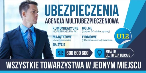 Solidny Baner reklama - Ubezpieczenia Kredyty 2x1m