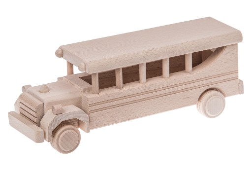 Drewniany Autobus Retro Samochód Auto Zabawka Eko Drewniany Autobus Retro Samochód Auto Zabawka Eko