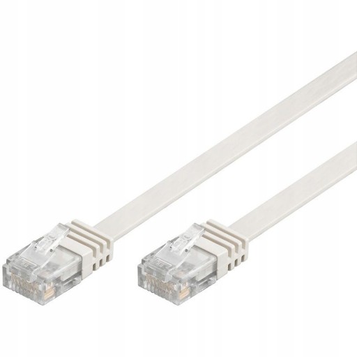 LAN kábel 15m RJ45 cat. 6 Sieťový plochý Slim Patchcord Internetový Biely