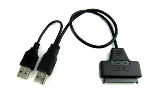 Kabel SATA 22 Pin do 2x USB HDD DYSK 2,5 SSD 0,5m