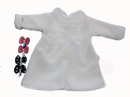 Біле флісове пальто для хрещення 68