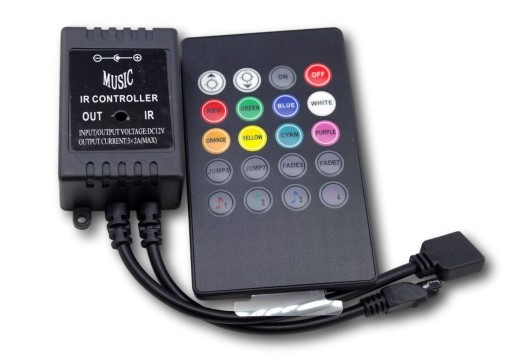 MUSIC ovládač pre RGB LED pásy, diaľkový MIKROFÓN