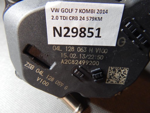 VW GOLF VII 2.0 TDI throttle flap 04L128063H