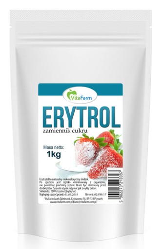 Erytrol Naturalny Zdrowy Słodzik Zero Kalorii 1kg Erytrol Naturalny Zdrowy Słodzik Zero Kalorii 1kg