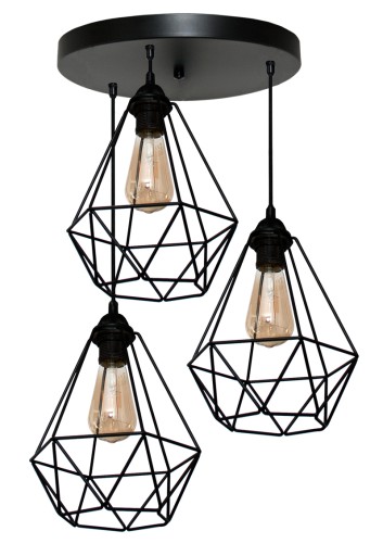 Lampa Wiszaca Diamond 3 Czarna 3 Kolory Sznura 7417194775 Allegro Pl