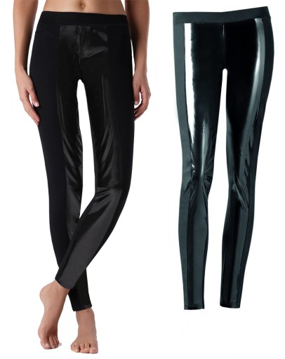 CALZEDONIA legíny vložka latex čierne S