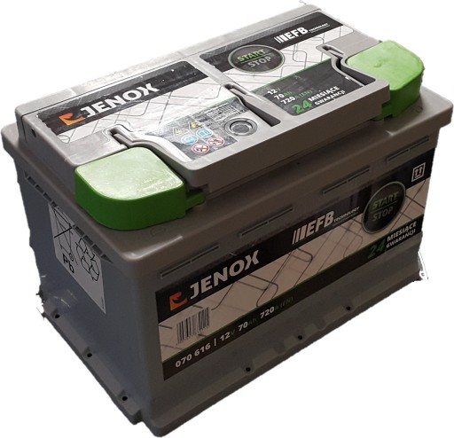 Акумулятор JENOX EFB START-STOP 70Ah 720A 070616S