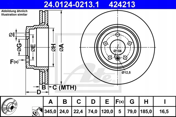 DISQUES SABOTS DE FREIN ATE ARRIÈRE POUR - BMW 7 E65 E66 345MM photo 2 - milautoparts-fr.ukrlive.com