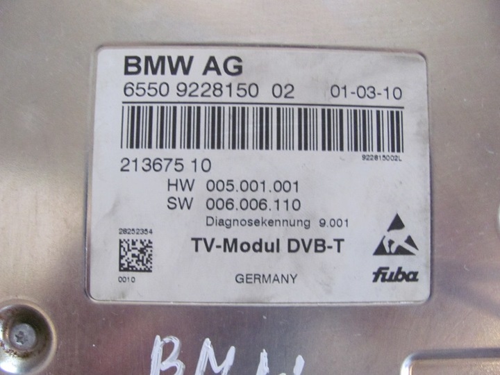 BMW F01 F10 F12 F25 MODULE DVB-T 9228150 photo 2 - milautoparts-fr.ukrlive.com