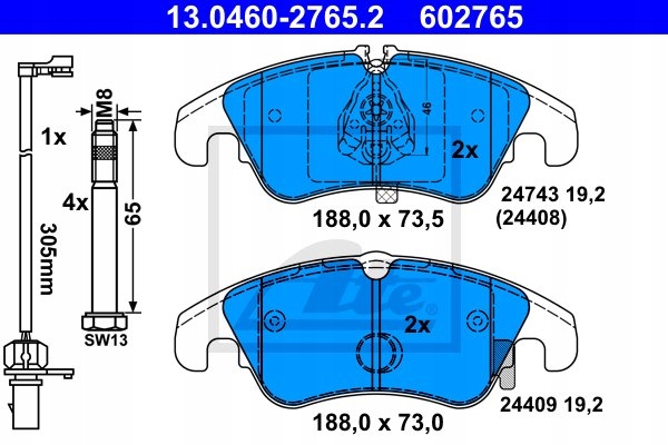 SABOTS DE FREIN ATE AVANT AUDI Q5 8R photo 2 - milautoparts-fr.ukrlive.com