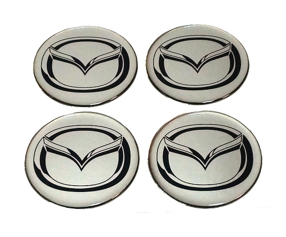 STICKERS ON WHEEL COVERS DISCS MAZDA 50 MM SILVER photo 1 - milautoparts-fr.ukrlive.com