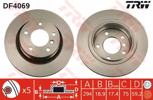 DISCS TRW PADS REAR BMW 3 E46 320D 318 323 325 photo 3 - milautoparts-fr.ukrlive.com