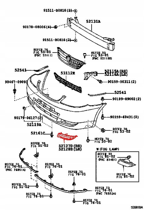 BLIND PLUG GRILLE FACING BUMPER FRONT TOYOTA COROLLA E12 01-07 photo 4 - milautoparts-fr.ukrlive.com