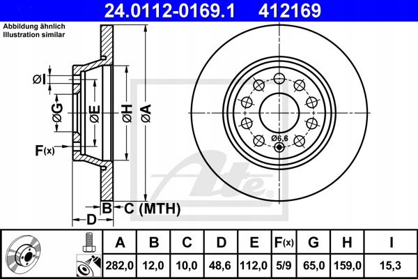 DISCS PADS ATE REAR - SEAT TOLEDO III 282MM photo 2 - milautoparts-fr.ukrlive.com