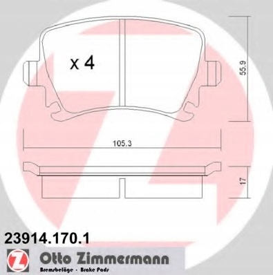 ZIMMERMANN SABOTS DE FREIN ARRIÈRE JETTA 3 PASSAT B6 CC KRK photo 2 - milautoparts-fr.ukrlive.com