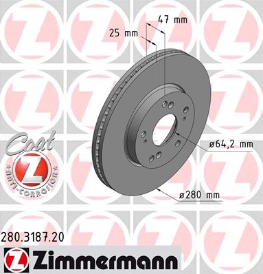 ZIMMERMANN DISCS FRONT CIVIC IX 12- 280MM photo 3 - milautoparts-fr.ukrlive.com