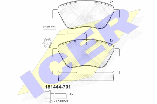 PADS BRAKE ICER FIAT DOBLO FRONT photo 3 - milautoparts-fr.ukrlive.com