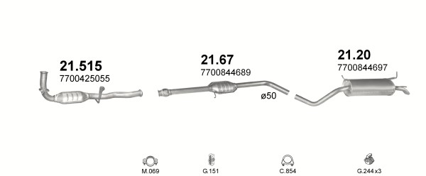 SILENCER CENTRAL +LACZNIK ELAST. RENAULT MEGANE I POJ.1,4+1,6 95-99R. photo 3 - milautoparts-fr.ukrlive.com