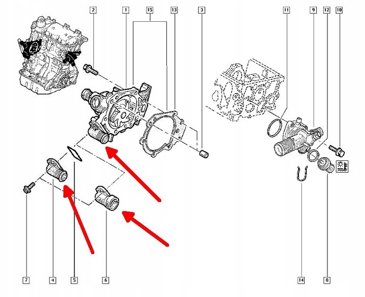 DISTRIBUTOR JUNCTION PIPE WATER RENAULT CLIO II III KANGOO 1.2 photo 2 - milautoparts-fr.ukrlive.com